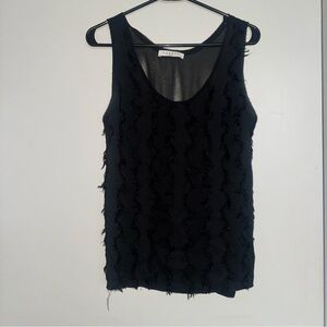 Sandro Paris Black Sleeveless Organza Top Size 1 (US Small)